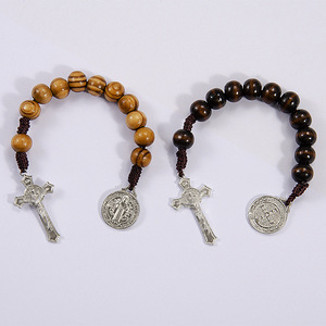 <span class=keywords><strong>Rosario</strong></span> de Bolsillo con Medalla de San Benito, Joyería de Muñeca con Agarre Cómodo y Crucifijo, Accesorios Religiosos para la Oración - Product Image 4