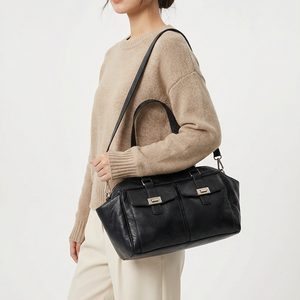 fábrica personalizada al por mayor bolsos de estilo de moda cuero genuino señoras bolso de hombro bolso de mano de las mujeres - Product Image 3