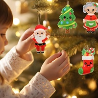 8 Styles 3D Feutre Décorations De Noël Père Noël Pain D'épice Charmes Suspendus Ornements D'arbre De Noël
