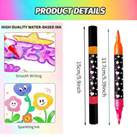 Marqueurs à double pointe scintillants à base d'eau, stylos à peinture scintillante pour cartes en papier, bricolage, artisanat artistique