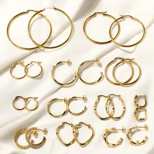 RINNTIN SE 2023 Hypoallergenic Hoops Women's Huggie Earrings Loop Earrings Gold Silver Plated Hoop Earrings for Women Girls