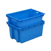 Caisse en plastique empilable et emboîtable, solide et facile à nettoyer, pour la pêche, la manutention des fruits de mer, durable