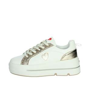 Zapatillas Deportivas para Mujer Braccialini BA139 Blancas con Plataforma Gruesa Dorada - Product Image 1