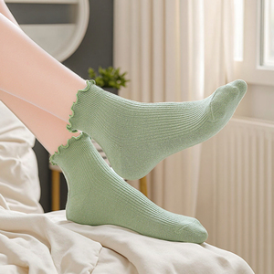 Calcetines Cortos de Algodón para Mujer, Novedad de Primavera y Otoño, Varios Colores, Cálidos, con Encaje, para <span class=keywords><strong>Chicas</strong></span> - Product Image 5