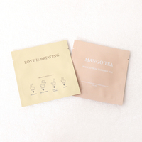 Impression personnalisée 9x9 Sacs Mylar Petits Sachets de café mat thermoscellables à trois joints latéraux Sachet de thé vide Sachet d'aluminium pour thé en poudre