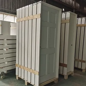 High Quality Internal Hollow Particle Core 6 Panel Design White Painted Wooden Door For Houses