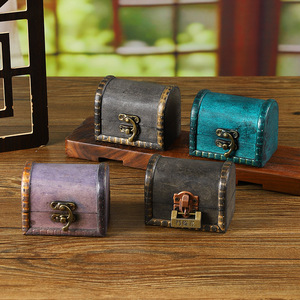 Boîte de rangement en bois rétro Mystic Arts, mini coffre multicolore pour bijoux, décoration intérieure, ornement de style chinois - Product Image 2