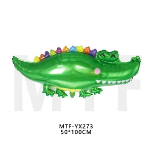 新到货鳄鱼气球球氦箔批发步行森林动物形状气球