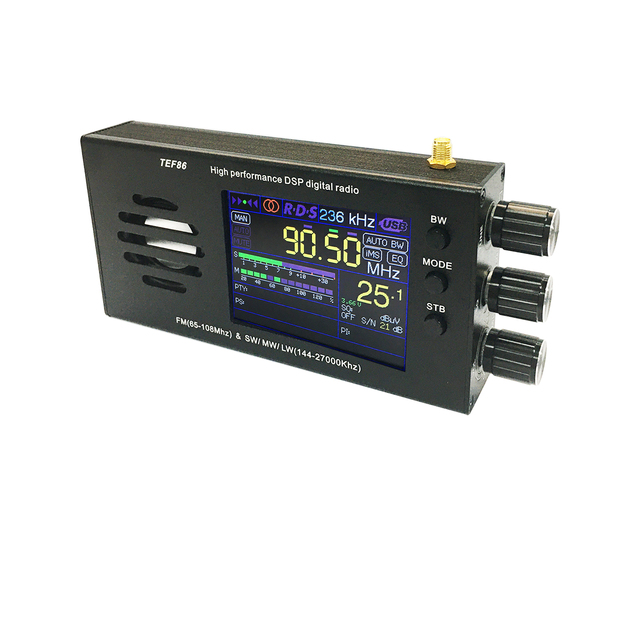 Dikkod TEF86 Portable Digital Radio Receiver Full Band AM/FM/LW/SW 3.2-Inch LCD Screen USB-C Charging Rechargeable Battery