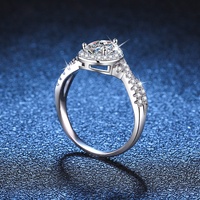 Hete Verkoop S925 Sterling Zilveren Peer Gesneden 1ct Moissanite Ring Traan Vorm Luxe 1 Karaat D Kleur Moissanite Ring Voor Vrouwen