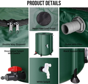 Eleganti Contenitori Portatili <span class=keywords><strong>per</strong></span> Acqua Piovana da Grondaia <span class=keywords><strong>per</strong></span> Stoccaggio Acqua all'Aperto - Product Image 3