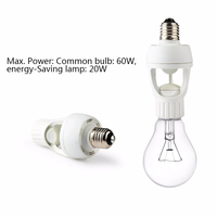Ampoule de lampe commune 60W Base de lumière LED E27 Porte-ampoules à capteur de mouvement pour lampes