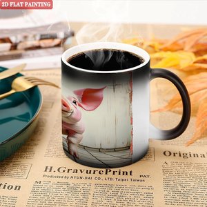 Heat Sensitive Ceramic <b>Mug</b> 11oz Frosted Black Sublimation Blank Cup Visual Effect - Product Image 5