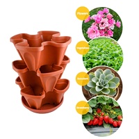 Pots empilables verticaux, pots suspendus empilables en plastique, tour de jardin, pot à fleurs, pot à fraises, pot à légumes