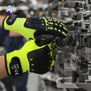 Guantes personalizados de microfibra anti-impacto de cuero protector TPR guantes mecánicos resistentes industriales - Product Image 2