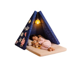 Magnetic <b>Sofa</b> Tent <b>Kids</b> Playhouse Blue Ocean Theme 16-Piece Modular Soft Foam Safety Cushion For Children's Room Indoor Outdoor - Product Image 5