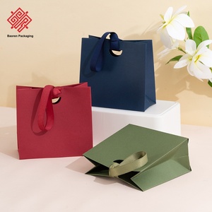 Sac fourre-tout écologique en toile de coton blanc verni laminé de luxe imprimé sur mesure Baoren, vert, rouge, noir, rose, emballage artisanal - Product Image 1