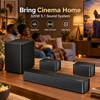 Système de barre de son Home Cinema ULTIMEA 5.1 320W avec caisson de basses sans fil, enceintes arrière, 121 égaliseurs prédéfinis et contrôle par application