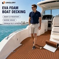 Rutschfester EVA-Schaumstoff Bootsbodenbelag Selbstklebende Kunstteak-Deckbeläge Wasserdichte Yachtmatten für Wohnmobile, Pools und den Außenbereich