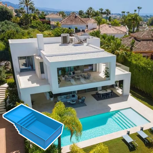 สระว่ายน้ำกลางแจ้งทำจากไฟเบอร์กลาสสำหรับเด็กบันไดแบบไม่มีที่สิ้นสุด - Product Image 2