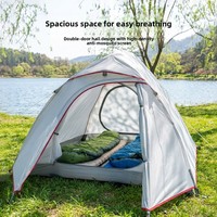 Tente de trekking double couche pour une personne, légère, portable, imperméable, coupe-vent, en tissu Oxford 210D, avec structure en alliage d'aluminium, pour le camping