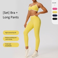 Ensemble de vêtements de sport pour femmes, sans couture, dos nu, respirant, séchage rapide, haute élasticité, soutien-gorge de sport, leggings, shorts, pour le yoga et les activités de plein air