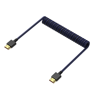 Câble spiralé ultra mince 8K hz 48Gbps 4K 120Hz 3D 1080P 90 degrés à angle droit <span class=keywords><strong>Mini</strong></span> <span class=keywords><strong>HDMI</strong></span> Micro <span class=keywords><strong>HDMI</strong></span> mâle vers <span class=keywords><strong>HDMI</strong></span> 2.1 mâle - Product Image 3