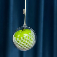 Ornement Pomme de Paix du Réveillon de Noël LC, Mini Boule de Verre Suspendue pour Voiture ou Sac, Cadeau de Noël Porte-Bonheur, Décoration de Fêtes