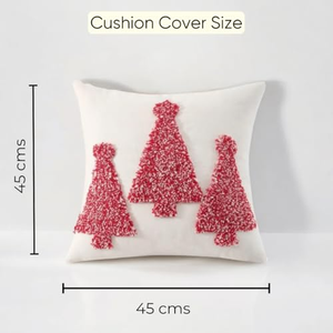 Housse de coussin en lin brodée à motif sapin de Noël, vente chaude en usine, pour canapé et chambre à coucher - Product Image 2