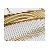 Lustre Nordique Moderne de Luxe en Laiton avec Tiges en Verre Rondes et Cristaux pour Salon, Hôtel, Maison, Cuisine