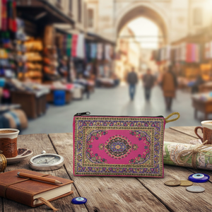 Monedero Turco Tejido Rosa - Monedero con Diseño de Alfombra. Hecho en Turquía... Desde Turquía - Product Image 3