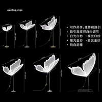 Décoration de scène, célébrations, lumières LED pour route, lumières de papillon, lumières de fête de mariage, lumières LED à motif de papillon avec ailes mobiles