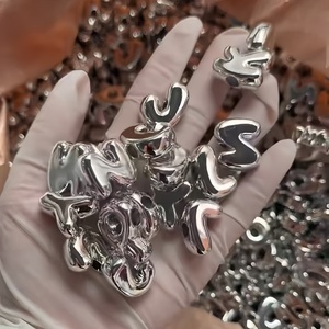 <span class=keywords><strong>Perles</strong></span> <span class=keywords><strong>lettres</strong></span> en or et argent en gros, <span class=keywords><strong>perles</strong></span> alphabet 3D gonflées pour la fabrication de bracelets, bijoux, artisanat DIY, personnalisables, faible MOQ, directement de l'usine - Product Image 2