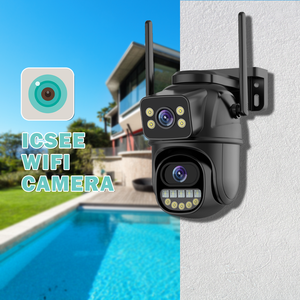 Icsee ngoài trời an ninh CCTV Dome Camera 3MP + 3MP ống kính kép tầm nhìn ban đêm WIFI giám sát Ptz CMOS cảm biến ngày đêm âm thanh hai chiều - Product Image 4
