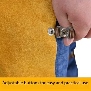Delantal de pierna dividida de cuero de soldadura de alta resistencia, ropa de trabajo resistente al calor y a las llamas, delantal de <span class=keywords><strong>soldador</strong></span> de seguridad - Product Image 2