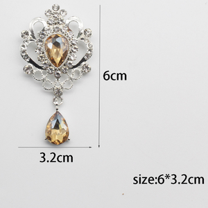 5 pçs/saco 6*3.2cm Cristal Do Vintage Gota Broche Rhinestone Flor Fivela Vestuário Collar Xaile Acessórios - Product Image 2