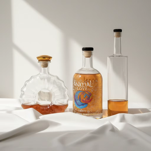 Bouteilles en verre carrées plates vides de 500 ml, 16 oz, 1 L, 1,5 L pour spiritueux, whisky, <span class=keywords><strong>vodka</strong></span>, gin avec bouchon en liège - Product Image 2