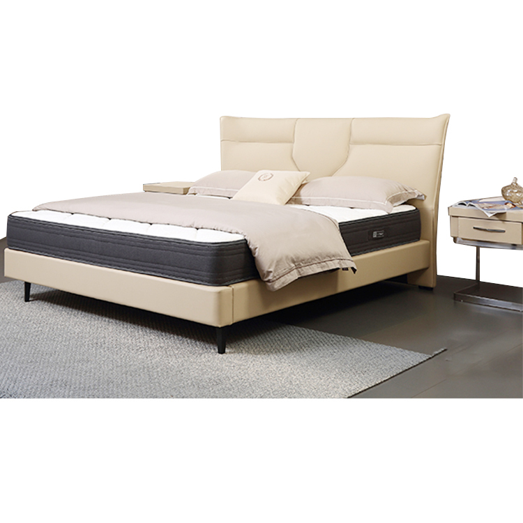 luxury american king size queen upholstered leather bed 1.8 m double bed with high quality