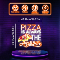 Letrero LED de Neón Personalizado PIZZA con Control Remoto, Material de Silicona Impermeable IP67, Iluminación Publicitaria para Hogar, Taxi y Automóvil