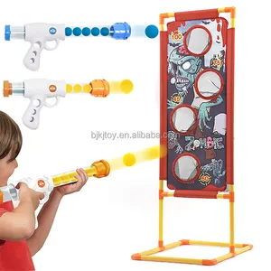 Çocuklar güç çekim hedef oyun 2 oyuncu seti köpük topu popper hava tabancası hedef ile ayakta - Product Image 1