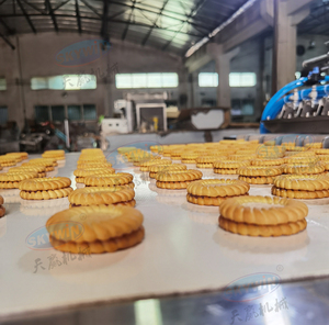 Skywin Nouvelle machine automatique à haute productivité pour le dépose de chocolat et de confiture, machine de boulangerie pour tartes et <span class=keywords><strong>biscuits</strong></span> - Product Image 5
