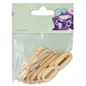 Number shaped small die-cut wood shapes ornaments craft