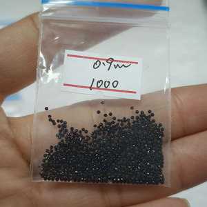 Piedra Preciosa Suelta de Espinela Negra Natural, Corte Redondo, Tamaño Pequeño de 0.9mm a 2mm, para Joyería - Product Image 1
