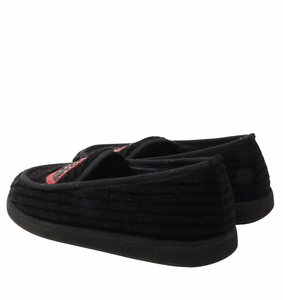 2026 Hot Matty Boy Mocassins à enfiler à lèvres rouges pour Hommes et Femmes, style Chrome Hearts, en velours côtelé noir, chaussures plates décontractées - Product Image 3