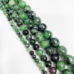 Tự Nhiên Của <span class=keywords><strong>Ruby</strong></span> Zoisite Đá Quý Vòng Loose Đá Hạt Cho Đồ Trang Sức Thủ Công Làm Vòng Đeo Tay Vòng Cổ 15.5 "Sợi Bán Buôn - Product Image 4