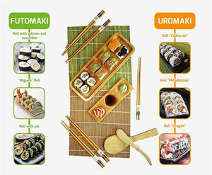 Juego de 11 piezas para hacer <span class=keywords><strong>sushi</strong></span> casero, alfombrilla rodante de bambú y palillos para servir para uso doméstico - Product Image 3