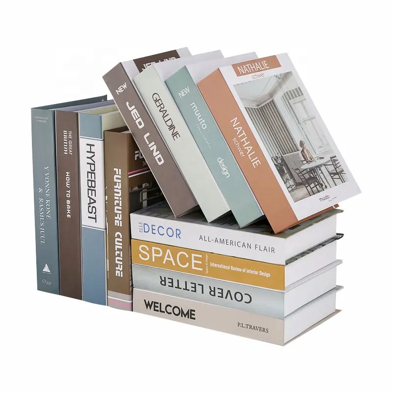 Design Brands Folding Foldable Channel Book End modern decoration decorative faux Book Box coffee table designer decor books
