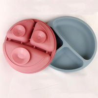 Assiette à manger en silicone pour bébé, solide, mignonne, dessin animé, vaisselle pour enfants, vaisselle d'apprentissage, bols d'alimentation pour enfants