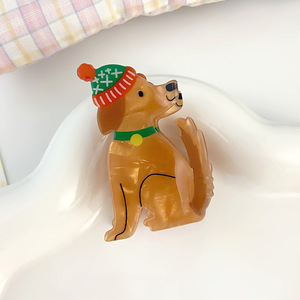 Creative Elk et Chiot Acrylique Cheveux Griffes Mignon Dessin Animé Noël Épingle À Cheveux Doux Nouvel An Idée Cadeau - Product Image 6