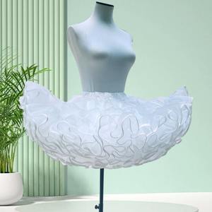 Lolita Duck Butt Short Puffy Crinoline Jupon Désossé Tulle 100% Polyester Taille Élastique Jupon pour Cosplay Superposition - Product Image 3